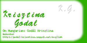 krisztina godal business card